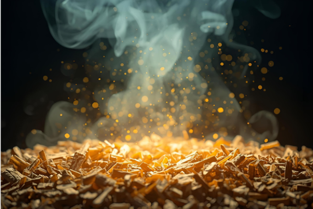 water evaporation formed from H2 in biomass